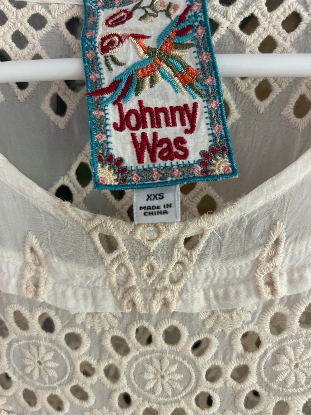 Johnny Was Ivory eyelet Tiered Maxi Dress - Picture 2 of 3